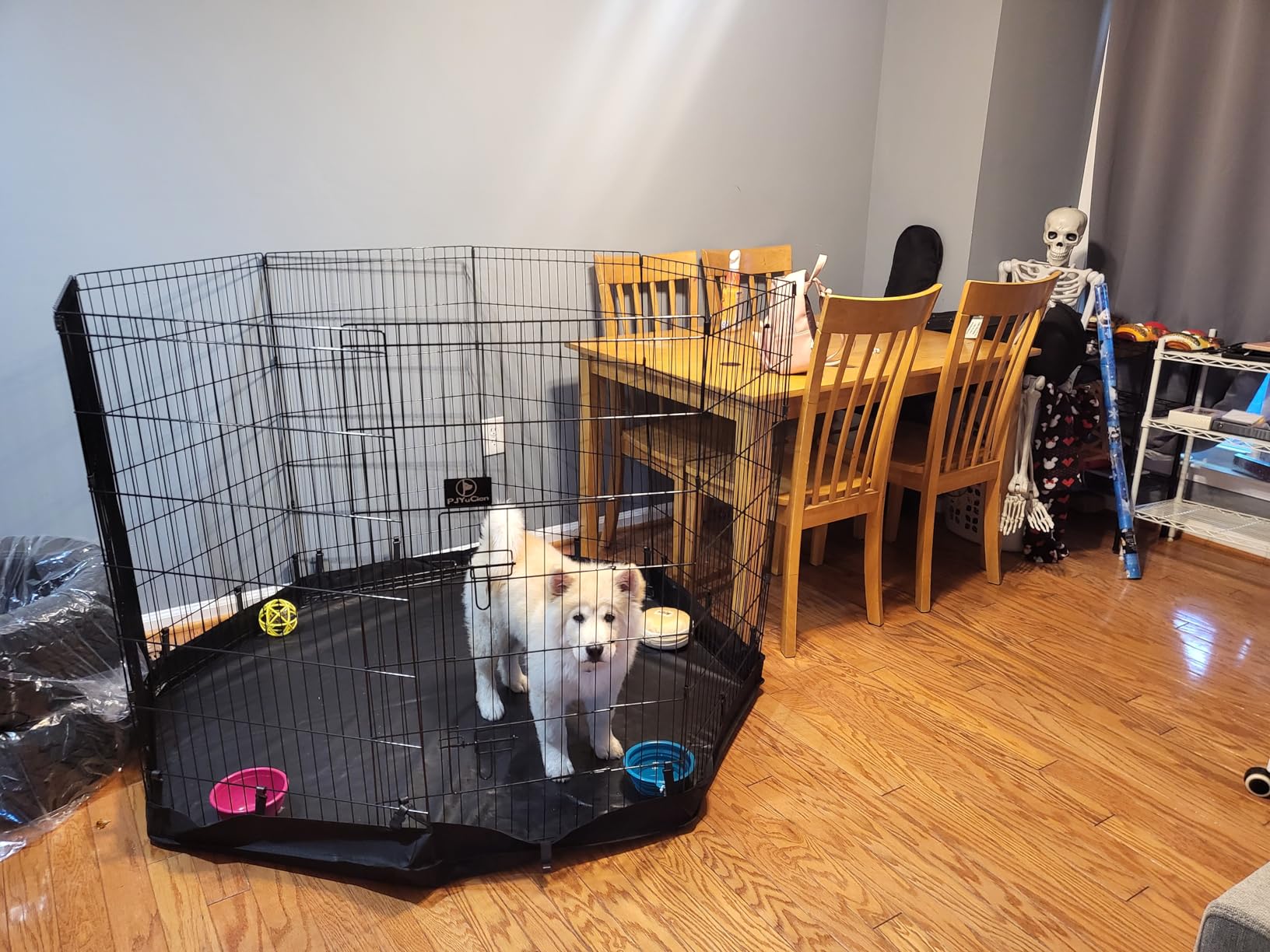 PJYuCien Puppy Playpen with Bottom Pad and Door, 8 Panels 24