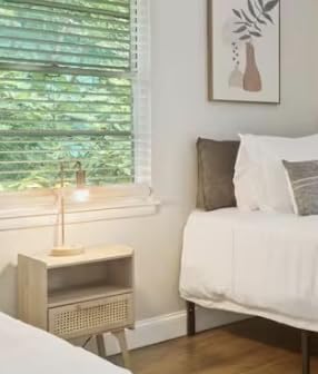 Lerliuo Rattan Nightstand, Boho Side Table with Drawer Open Shelf customer photo 2