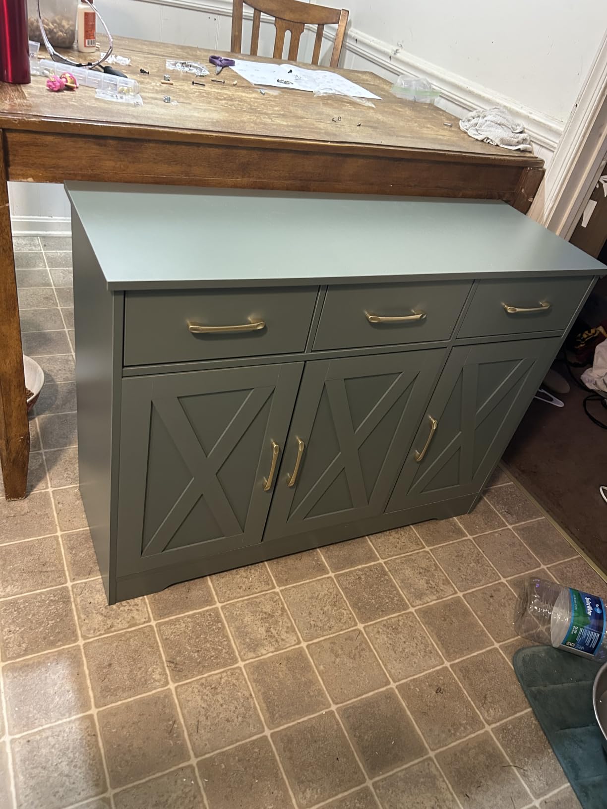 HOSTACK Kitchen Buffet Cabinet with Storage, Sideboard Coffee Bar, White customer photo 2