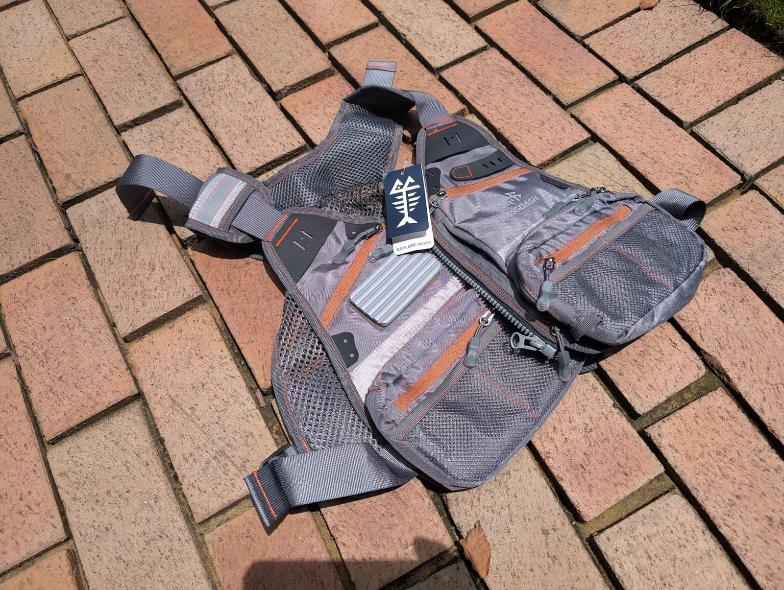 JKSPORTS Fly Fishing Vest - Fishing Safety Life Jacket for Swimming, Sailing, Boating, Kayak - Floating Multifunction Breathable Backpack for Men and Women - Adjustable, Grey/Green/Red/Blue customer photo 2