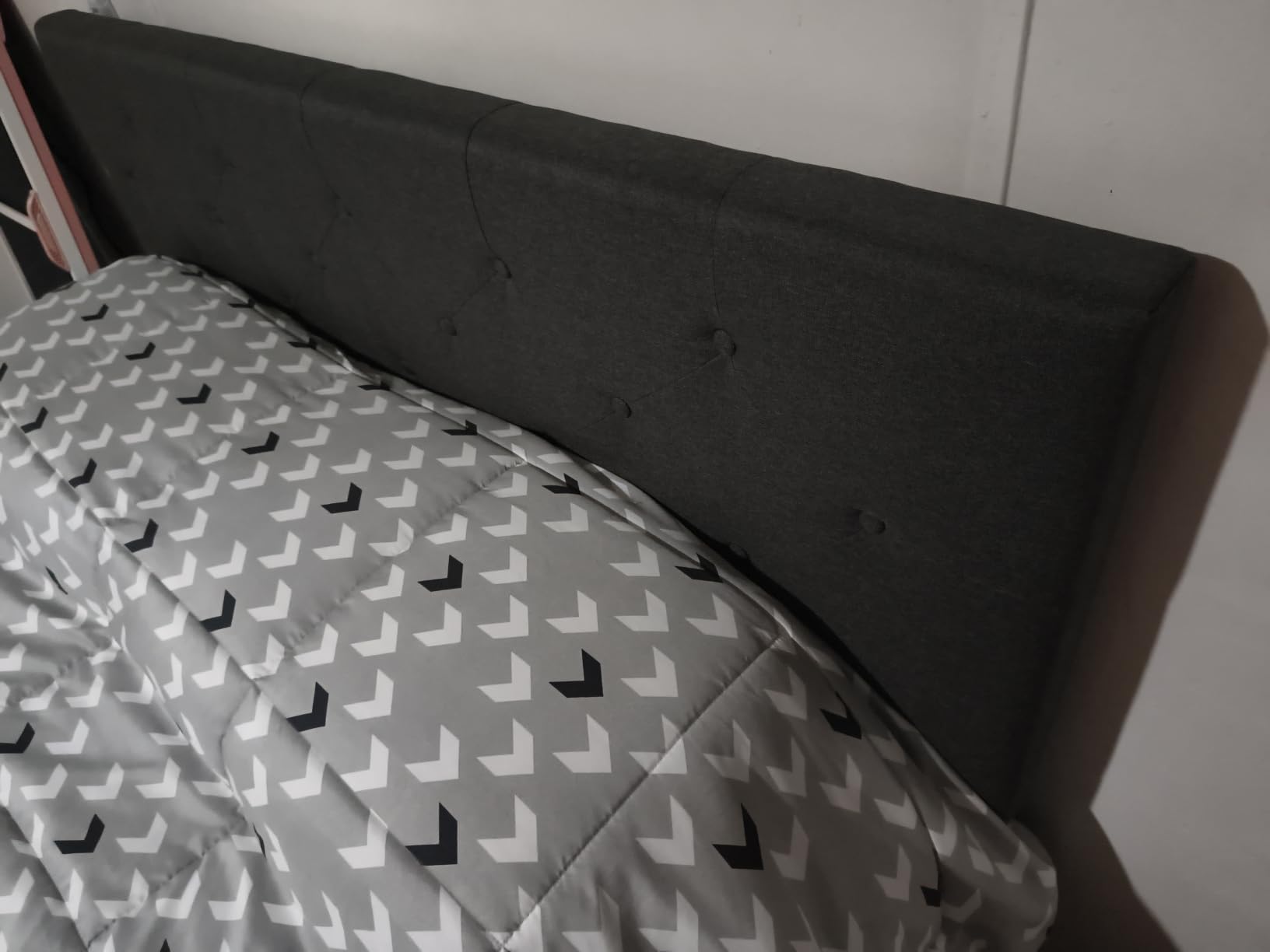Allewie Queen Size Storage Bed Frame with 4 Underbed Drawers, Light Grey customer photo 2
