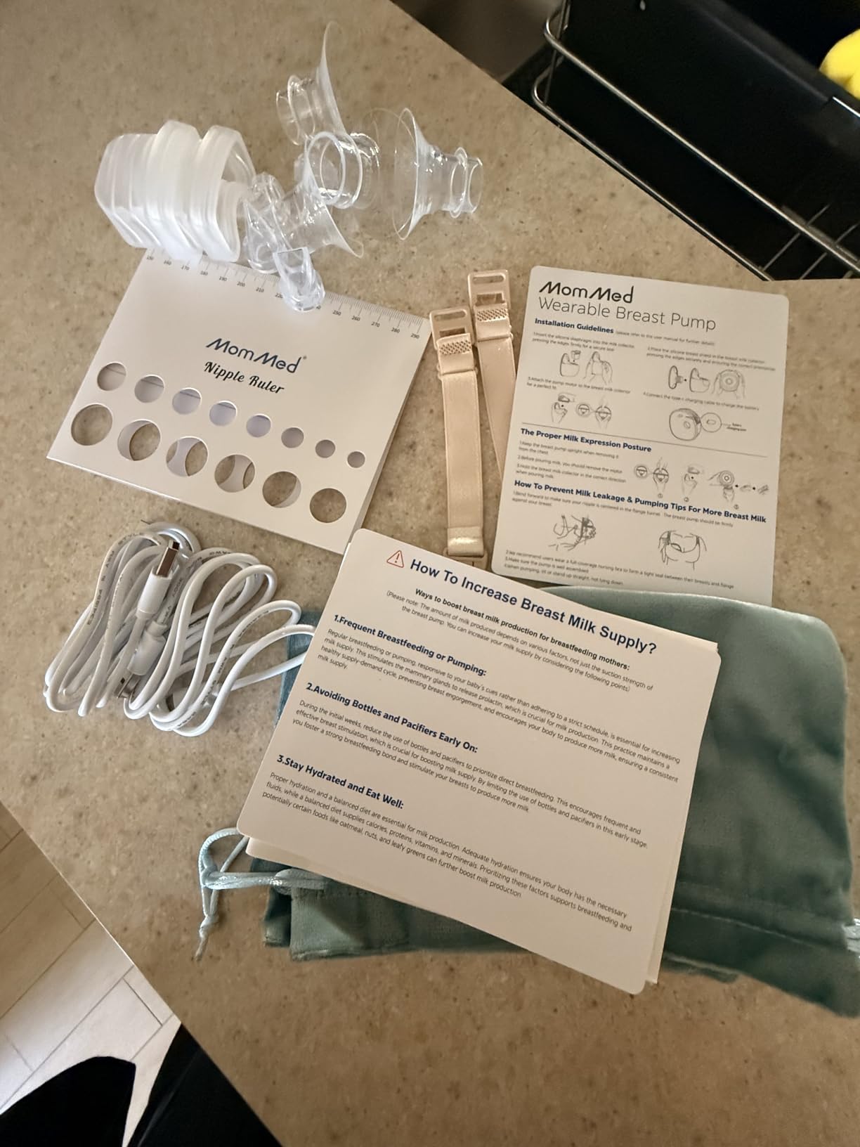 MomMed Wearable Breast Pump (Model S21) – Double Electric Hands-Free Breast Pump, Leak-Proof Design, 3 Modes (Stimulation, Expression, Auto) & 12 Vacuum Levels, Portable and Quiet customer photo 2