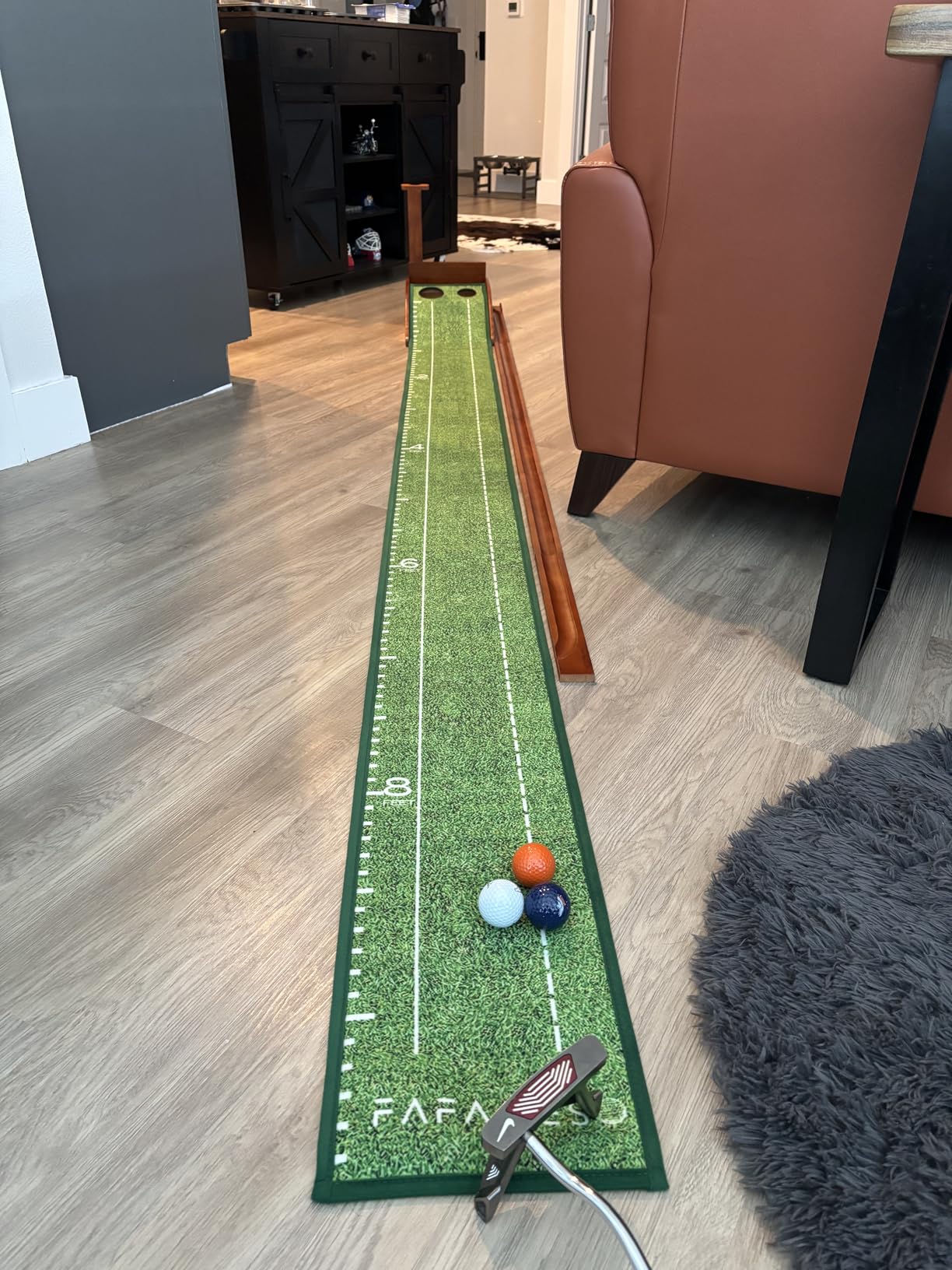 Golf Putting Mat, Putting Green Indoor with Ball Return - Golf Gifts for Men Christmas, Golf Training Aid for Home Office, Portable Putting Training Mat for Men customer photo 1