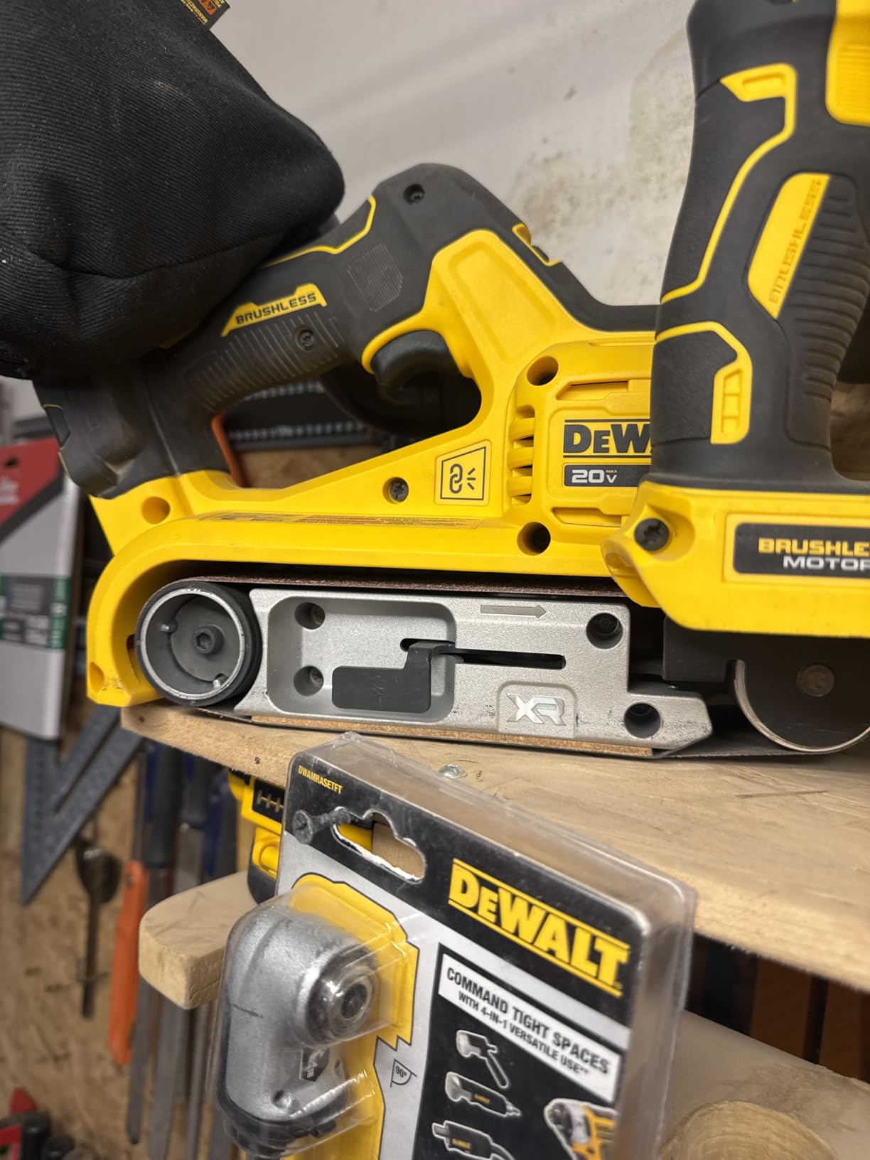 DEWALT 20V MAX* Belt Sander, Cordless, Brushless, Tool Only (DCW220B) | Tool only, variable speed, dust collection customer photo 1