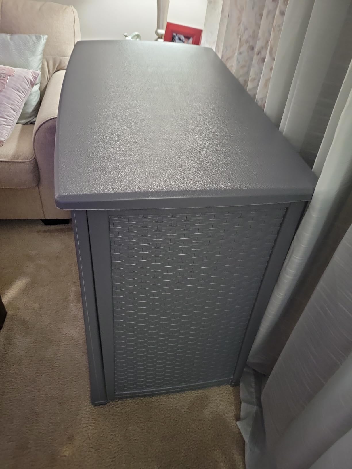 Suncast Lockable Outdoor Cabinet Storage for Patio, Garden and Backyard, 97 Gal, Cool Gray customer photo 1