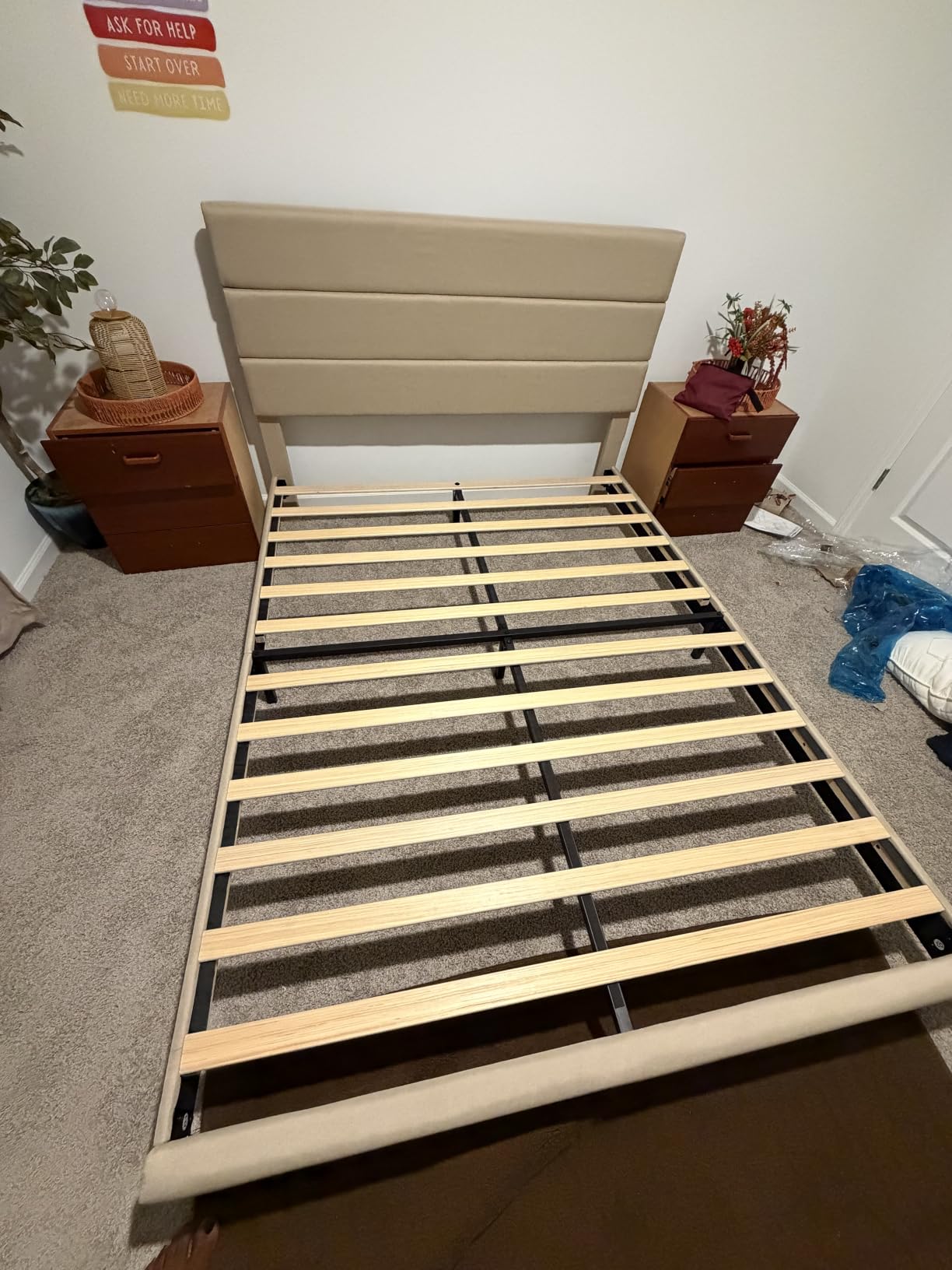 Allewie Queen Size Platform Bed Frame with Fabric Upholstered Headboard customer photo 1