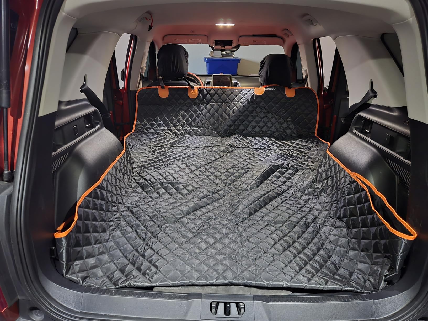 MIXJOY SUV Cargo Liner for Dogs, Waterproof Cargo Liner for SUV, Pet Dog Cargo Cover Mat with Bumper Flap Protector, Nonslip Car Trunk Mat for Sedans Vans, Universal Fit (90