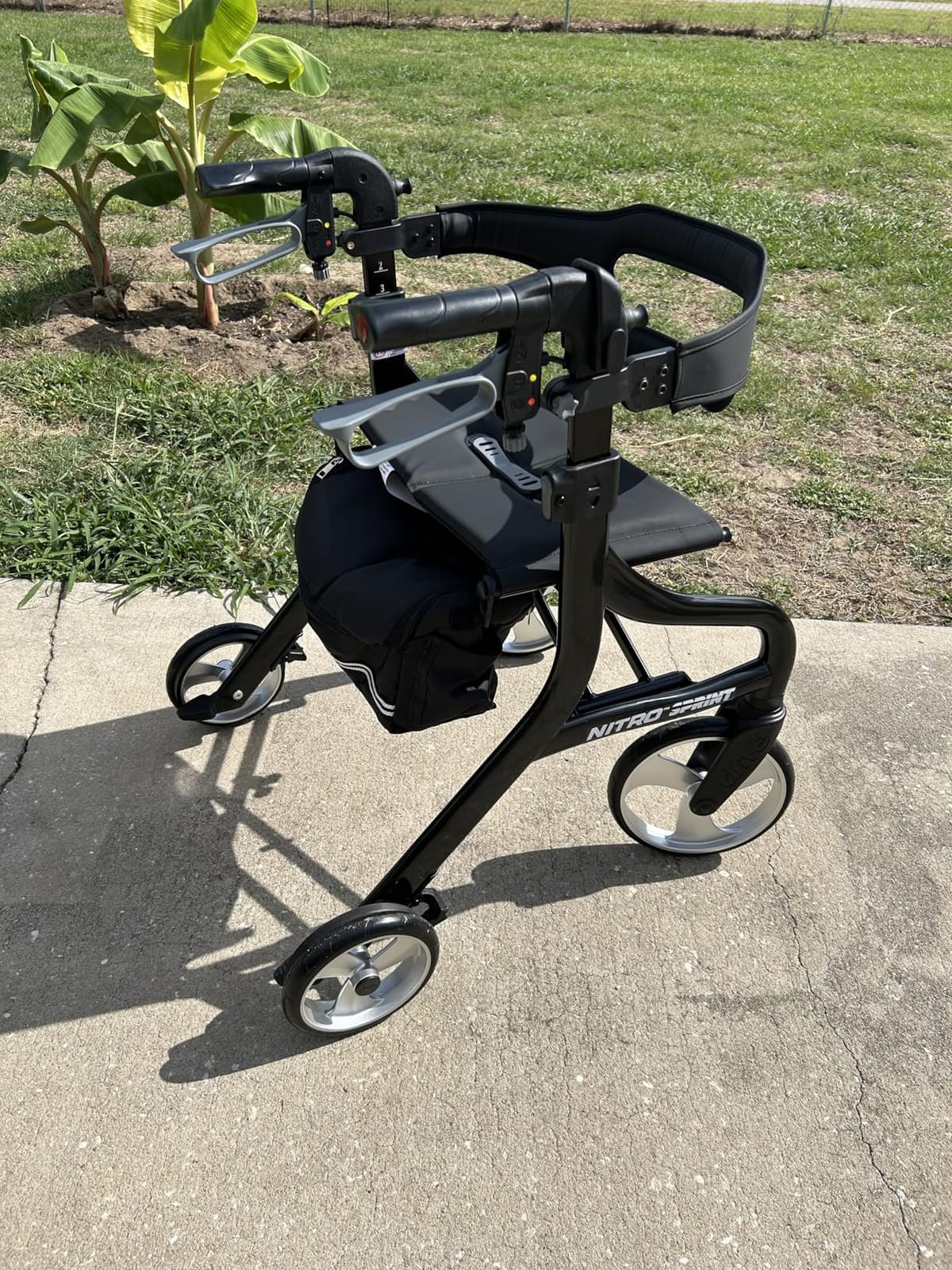Drive Medical Nitro Sprint Rollator Walker with Seat, Standard Size, Red | Lightweight Rollator with Large Wheels Offers Compact Folding Design for Standard Size Everyday Comfort customer photo 1