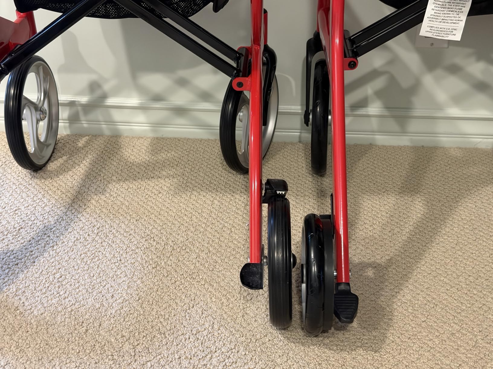 Drive Medical Nitro Sprint Rollator Walker with Seat, Standard Size, Red | Lightweight Rollator with Large Wheels Offers Compact Folding Design for Standard Size Everyday Comfort customer photo 2