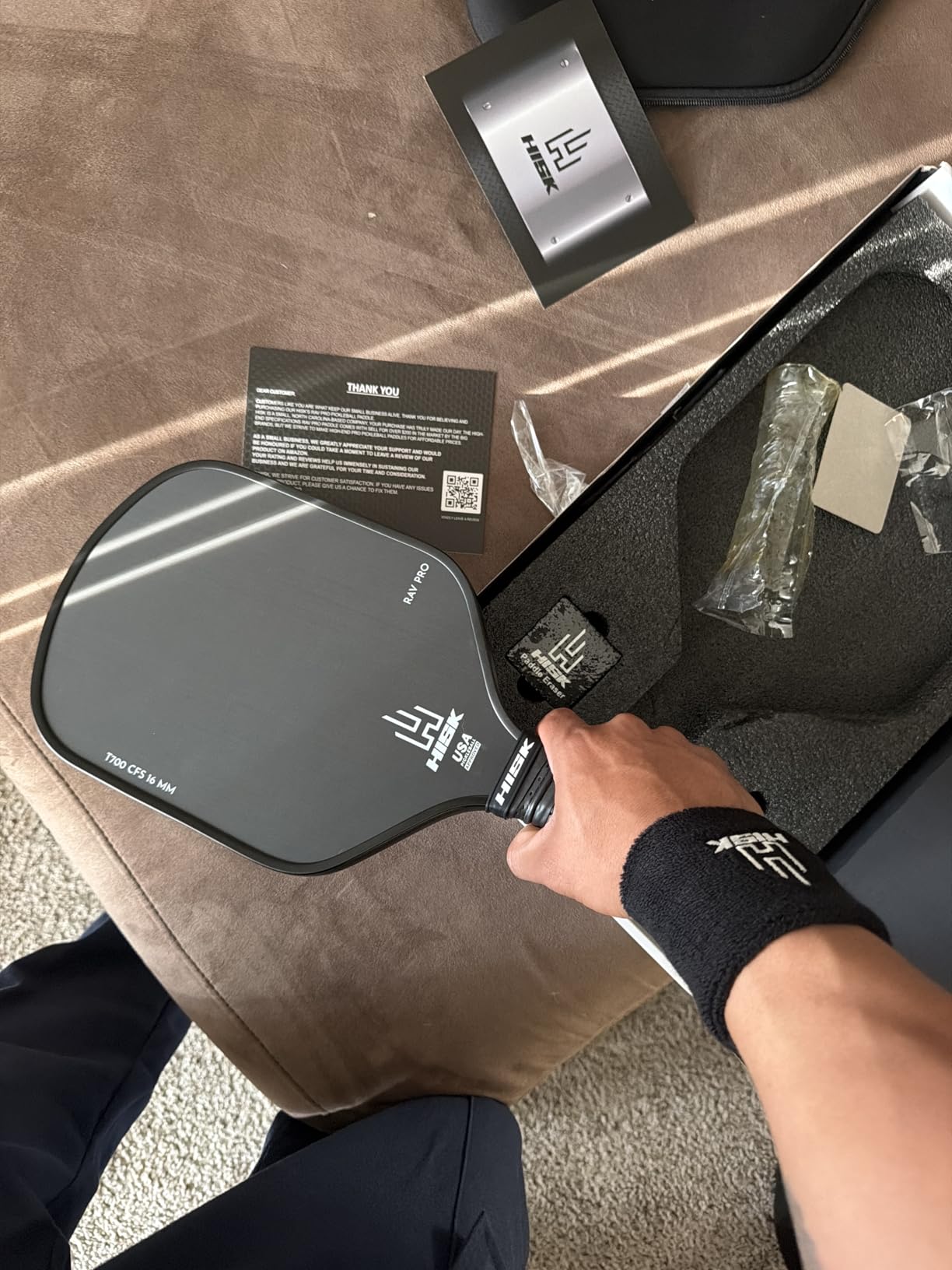 RAV PRO Pickleball Paddle - Ultimate HIGH END 16mm Japanese Toray T700 Raw Carbon Fiber CFS w/Excellent GRIT Roughness Texture, Aero Dynamic Curve, USAPA Approved, Non Slip Grip customer photo 2