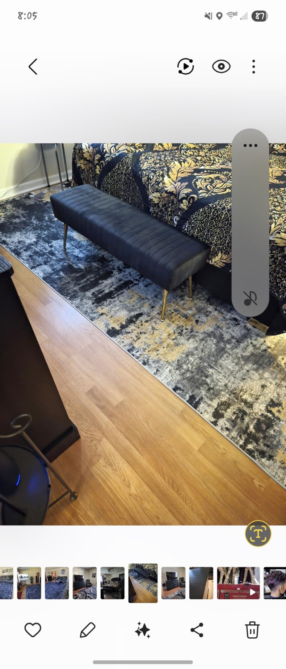 Furnimart 44 Inch Bedroom Ottoman Bench, Black Upholstered End of Bed Bench with Gold Legs for Living Room Bedroom Dinning Room Entryway, Black customer photo 2