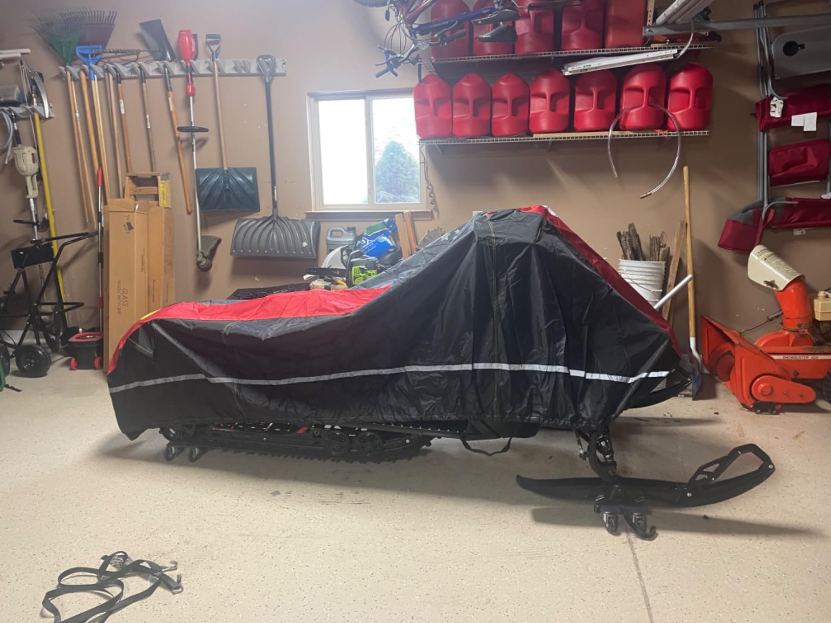 LIBZAKI Snowmobile Cover Waterproof Sled Ski Cover 600D Heavy Duty Oxford Fabric Freeze-Resistant Down to -40°F Compatible with Polaris,Ski-Doo,Arctic Cat,Yamaha,Lynx,Camso,CFMOTO 116