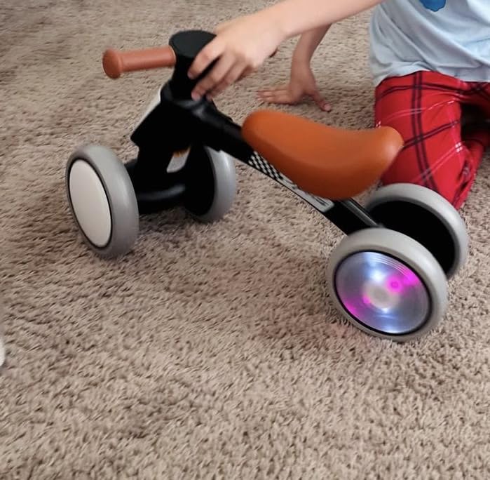 Colorful Lighting Baby Balance Bike Toys for 1 Year Old Boy Gifts, 10-36 Month Toddler Balance Bike, No Pedal 4 Silence Wheels & Soft Seat First Bike, One Year Old Boy Birthday Gift. customer photo 1