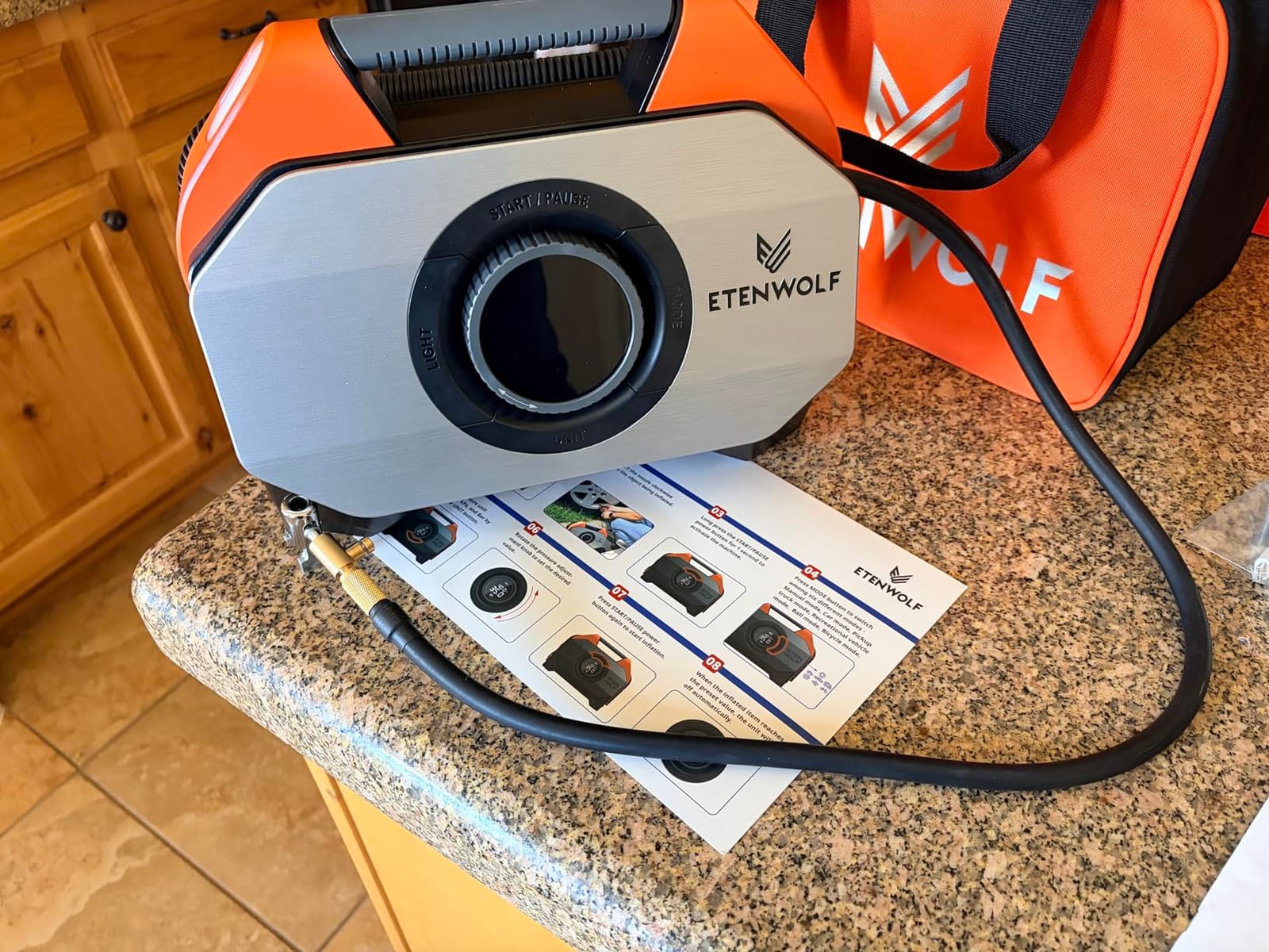 ETENWOLF VORTEX S6 Tire Inflator Portable Air Compressor, Cordless Air Pump customer photo 1
