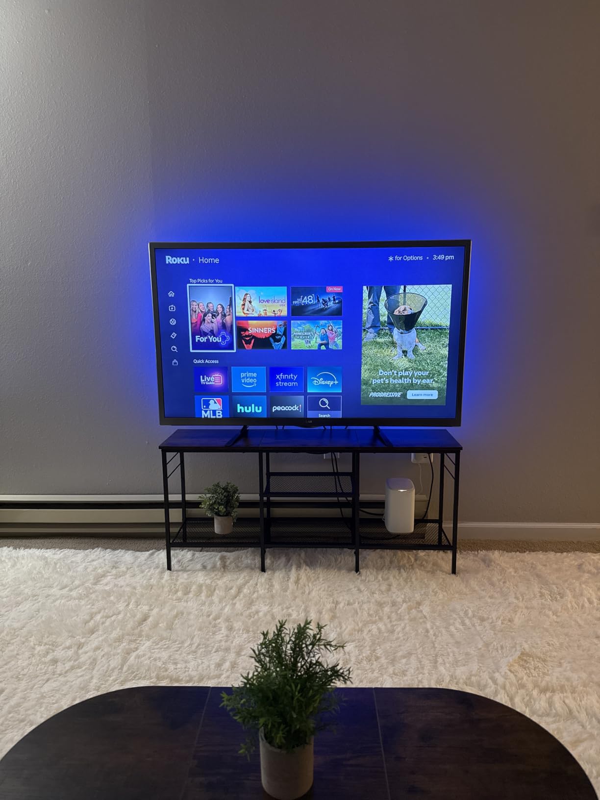 Furologee TV Stand, Entertainment Center with Open Shelves, Rustic Brown customer photo 1