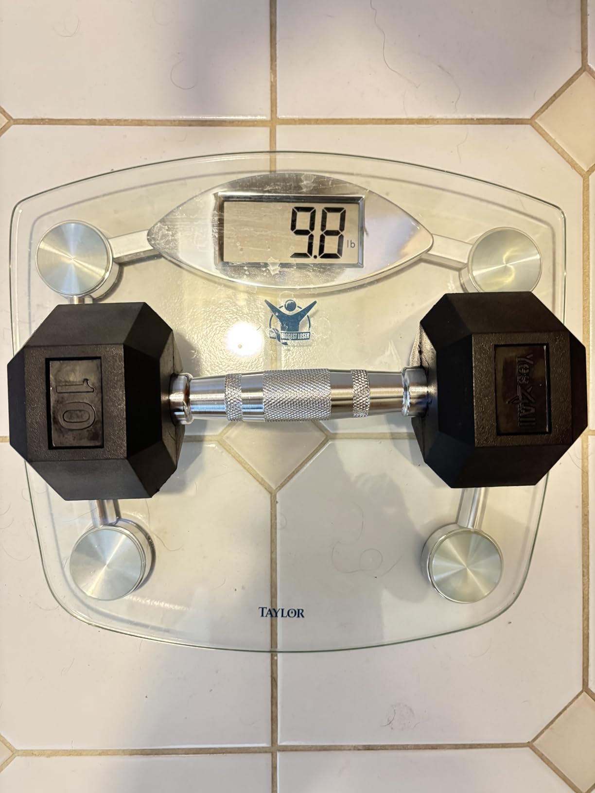 Yes4All Hex Dumbbell, Rubber Coated, Chrome Grip Hand Weight customer photo 2