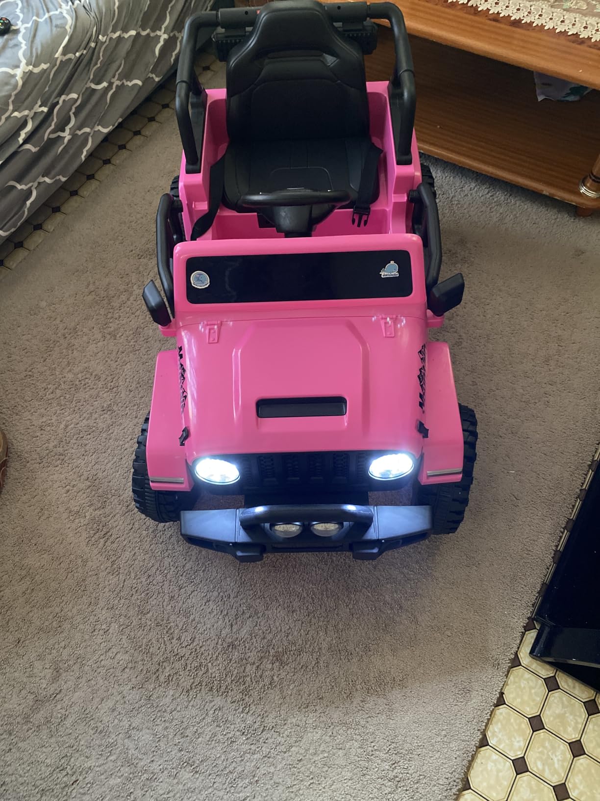 Joywhale 12V Kids Ride on Truck Electric Vehicle for Kids, Pink customer photo 1
