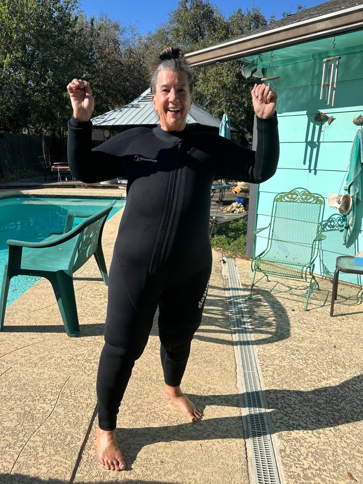 Owntop 5mm Wetsuit for Men Women, High Stretch Warmth Neoprene Suit customer photo 1