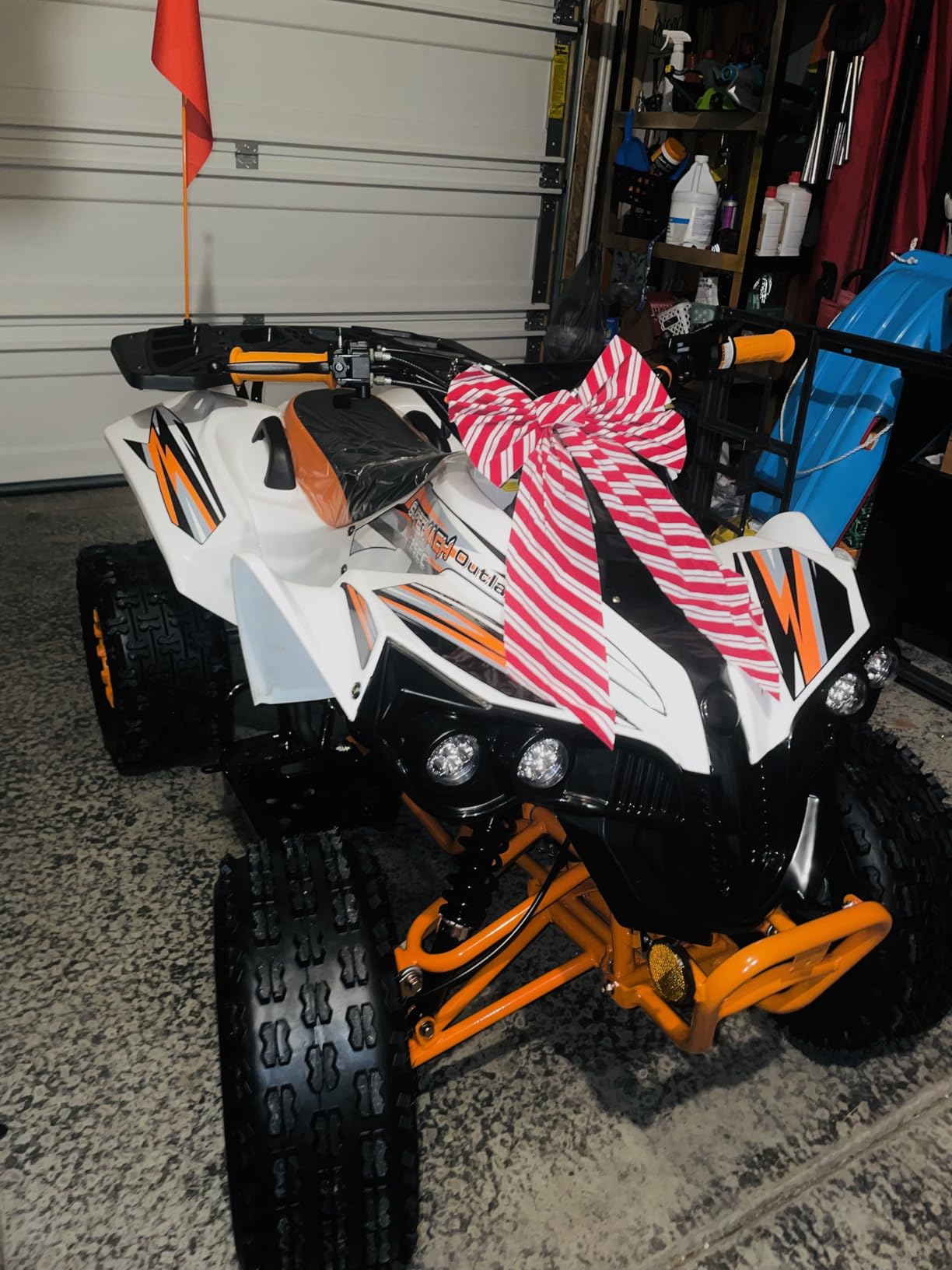HHH 125cc ATV Quad Youth Utility Style ATV 125cc Fully Automatic Outlander ATV with Reverse Gas 4 Wheeler ATVs Quads Big 19/18 inch Tires (Blue) customer photo 1