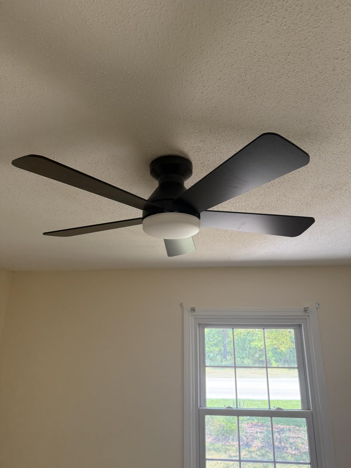 addlon 42 Inch Black Low Profile Ceiling Fans with Lights and Remote | Flush mount, 3-color dimmable light, quiet reversible DC motor, easy install, memory, timer, bedroom, covered outdoor areas customer photo 1