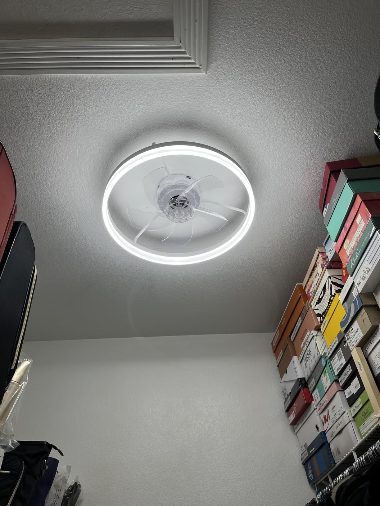 Fszdorj 20'' Low Profile Ceiling Fan with Light and Remote, Fandelier Black customer photo 2