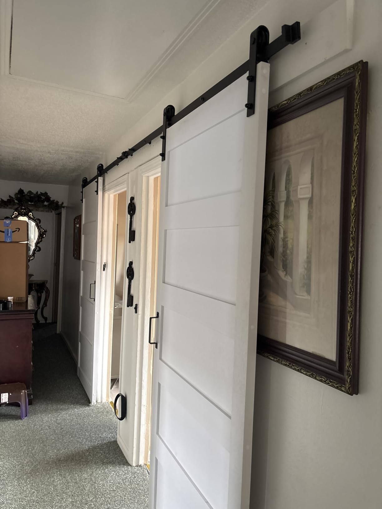 36in x 84in Sliding Barn Door 5 Panel with Water-Proof PVC Surface customer photo 2