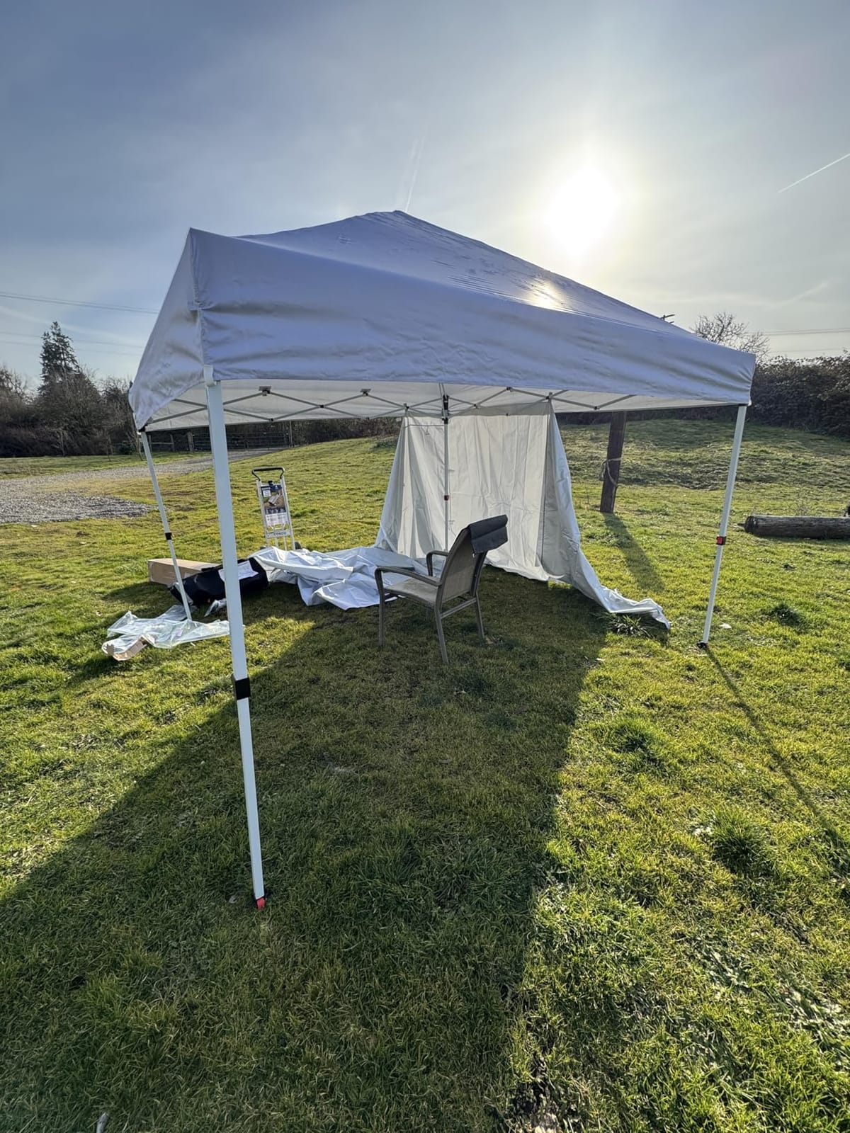 CROWN SHADES 10X10 Commercial Pop Up Canopy Tent with Sidewalls, Green customer photo 2