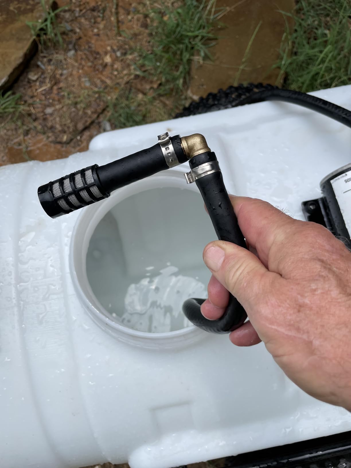 Chapin 97714: Made in The USA 25-Gallon Tow-Behind 2.5GPM/12V EZ Mount Deluxe Multi-Purpose ATV/UTV Tank Sprayer for Lawn & Garden, Farm & Acreage, Weed Control, w/ 2-Nozzle Spray Boom Attachment customer photo 1