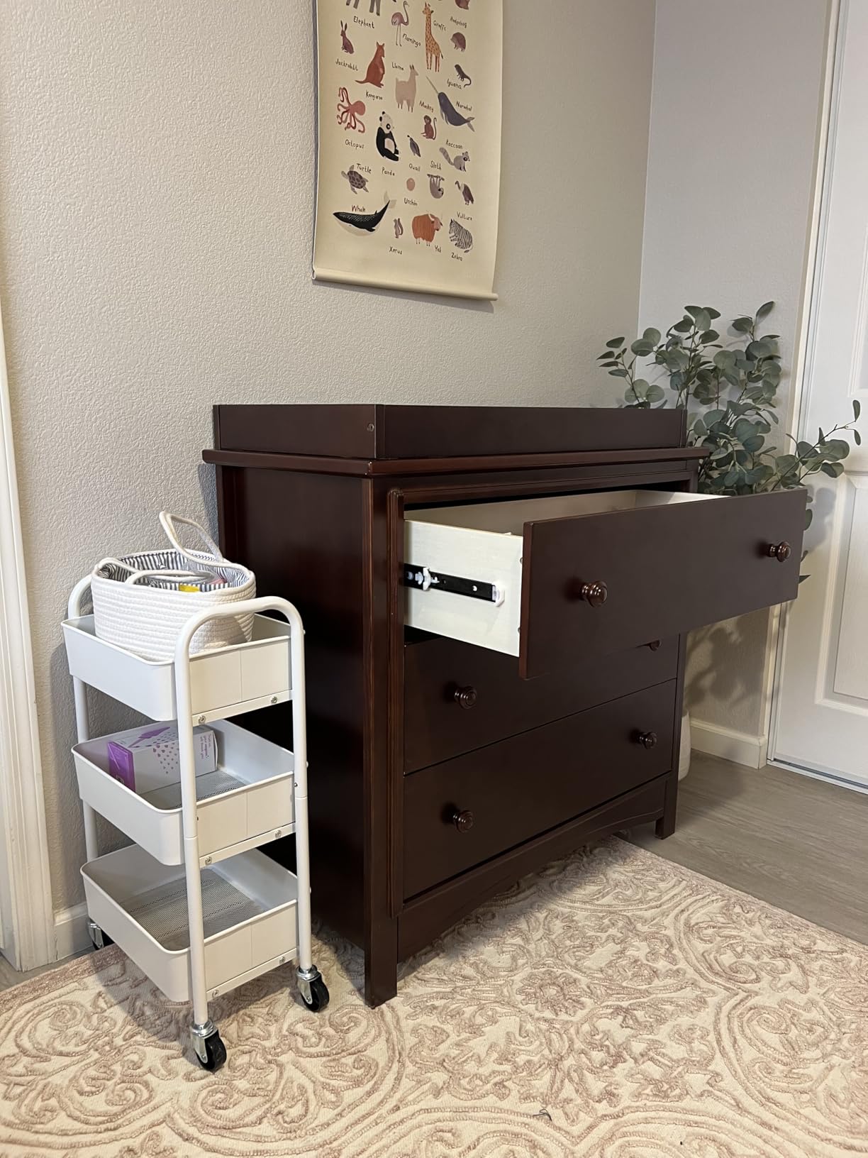 Delta Children Perry 3 Drawer Dresser with Changing Top and Interlocking Drawers, Walnut Espresso customer photo 1