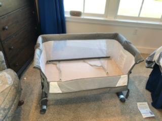 BABY JOY Bassinet, Printed Folding Bedside Crib w/Adjustable Height, Retractable Feet, Soft Mattress & Portable Carry Bag, Baby Bassinets Bedside Sleeper for Newborn Infant, Pink customer photo 2