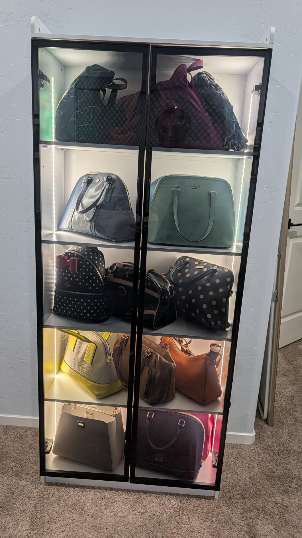 Dystler 5-Tier Display Cabinet with Glass Doors and Adjustable Shelves customer photo 2