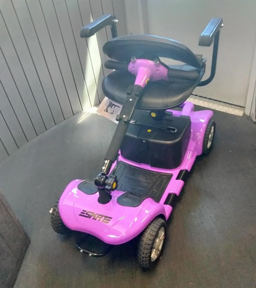 Mobility Scooter for Adults, Senior, 4 Wheels Electric Powered Chargeable Device for Travel, Lightweight and Portable, with LED Headlights and Basket, Charger Included (RED) customer photo 2