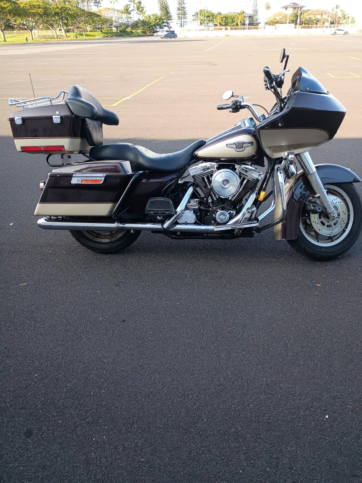 Motorcycle Cover 420D Heavy Duty Storage for Touring Models Harley Davidson Road King,Road Glide,Street Glide,Electra Glide,Heritage Classic,Low Rider-ST,and Most Motorcycles Orange customer photo 2
