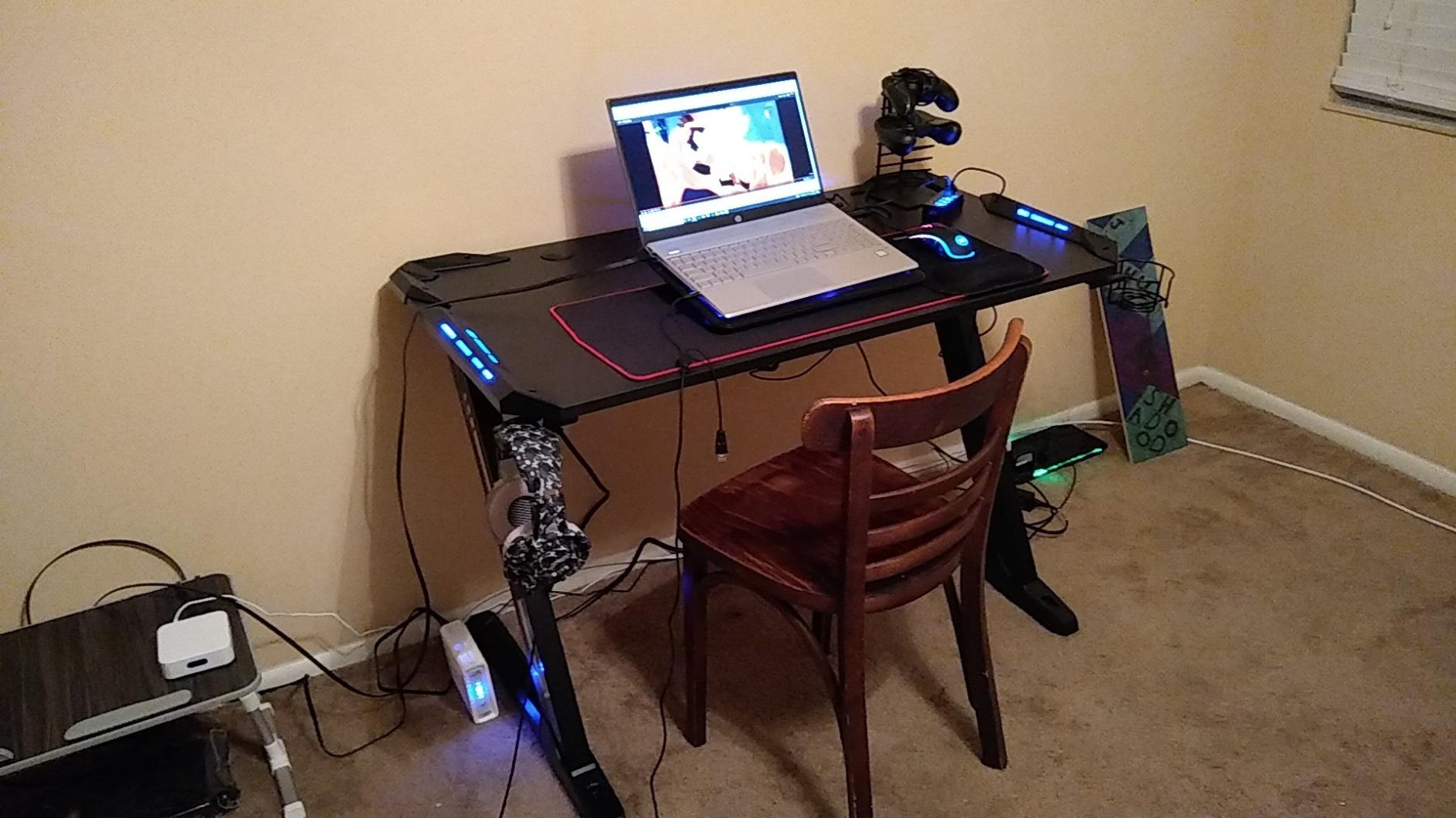 EUREKA ERGONOMIC Gaming Desk, 60 Inch Computer Desk with RGB LED Lights customer photo 1