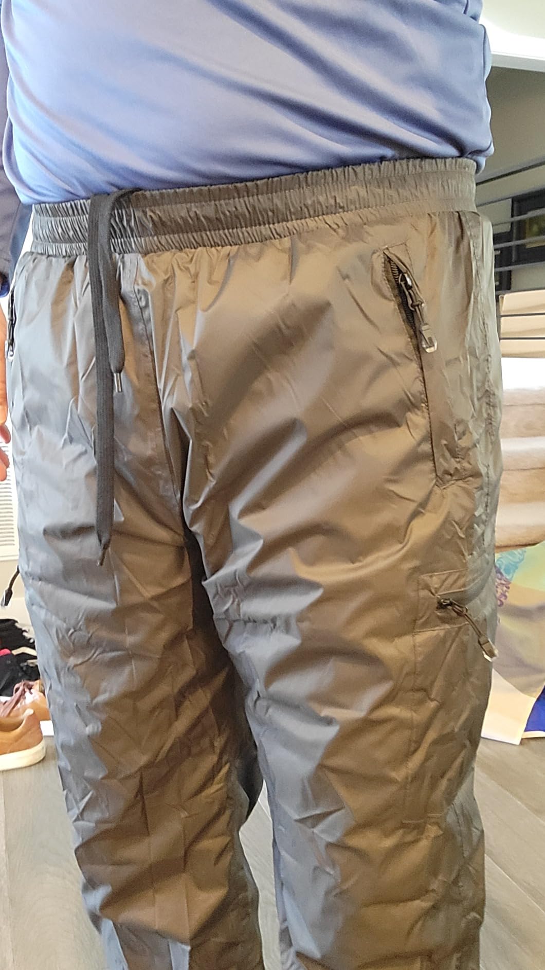 Mens Rain Pants Waterproof Windproof Hiking Outdoor Fishing Golf Cycling Pants customer photo 1
