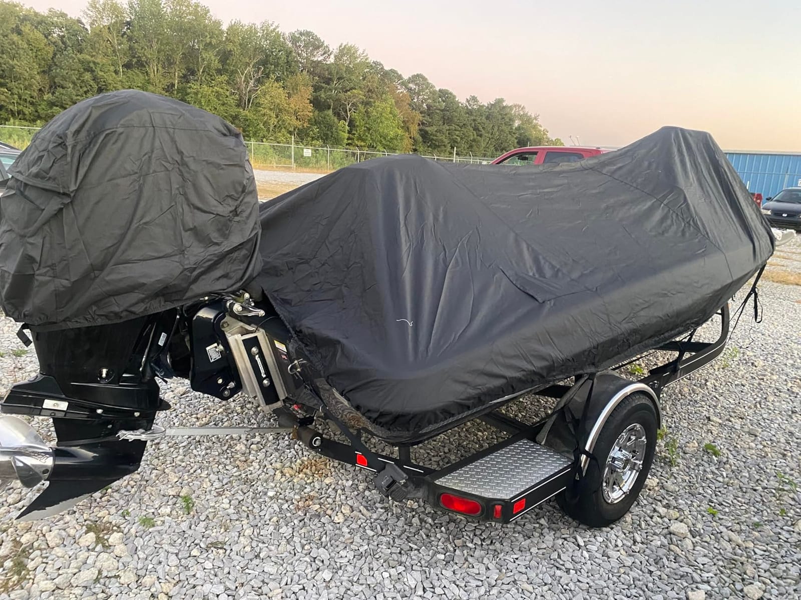 20-22FT Bass Boat Cover with Motor Cover, 1200D PU Waterproof Trailerable customer photo 1