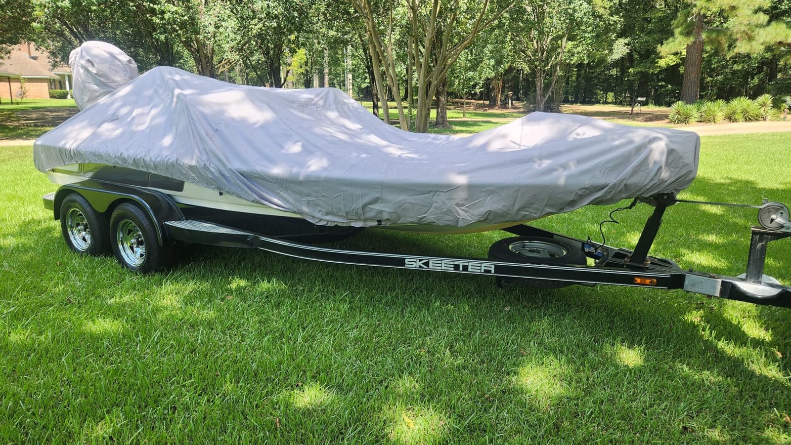 20-22FT Bass Boat Cover with Motor Cover, 1200D PU Waterproof Trailerable customer photo 2