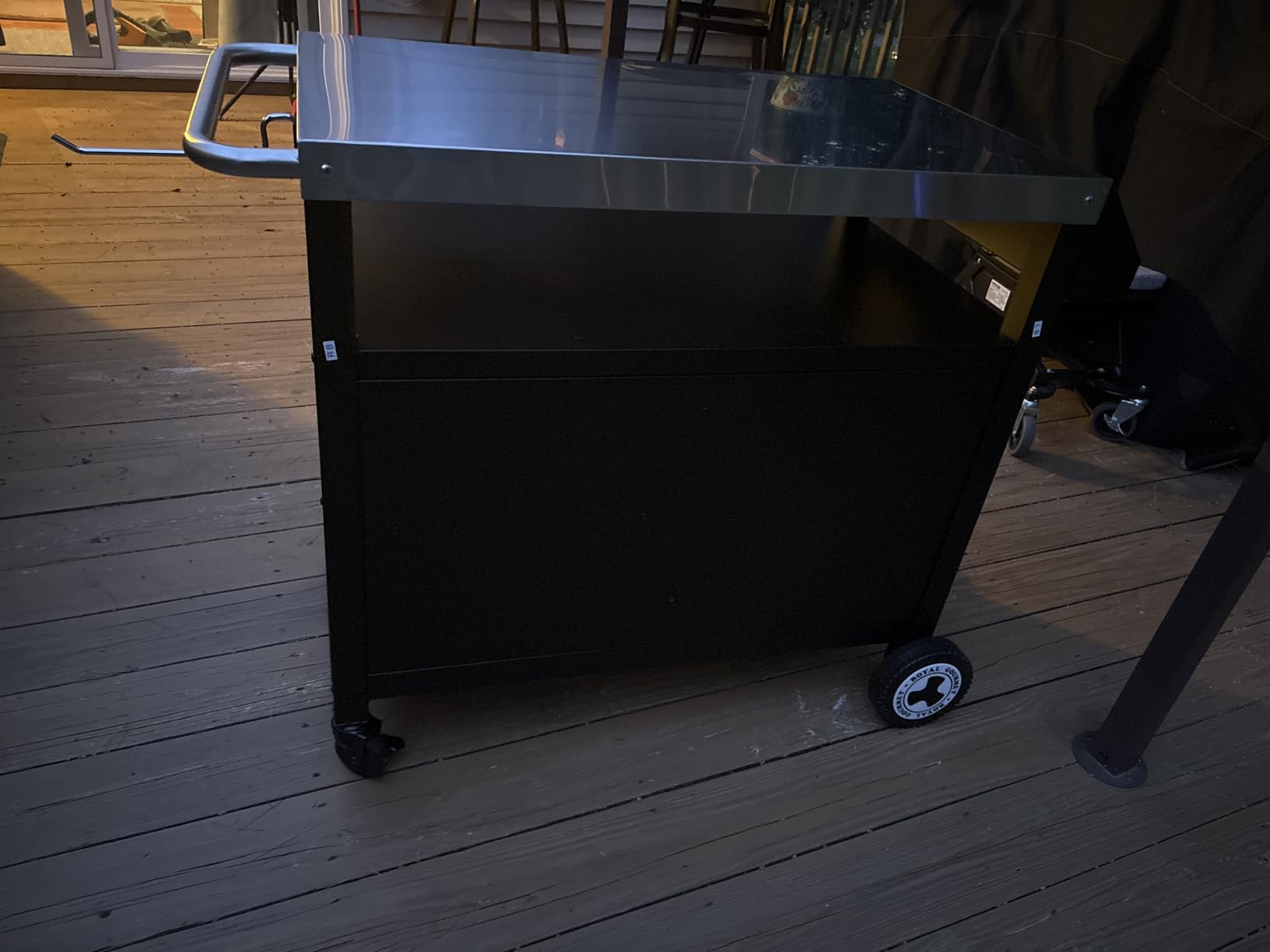 PC3403S Outdoor Grill Cart with Wheels Black | Movable Kitchen Island with Storage Cabinet for BBQ, Stainless Steel Dining Cart Table for Food Prep customer photo 2