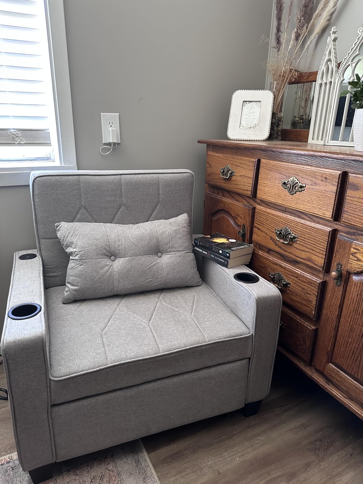 TYBOATLE Sleep Chair, Folding Sleeper Chairs for Adults (Dark Grey) customer photo 2