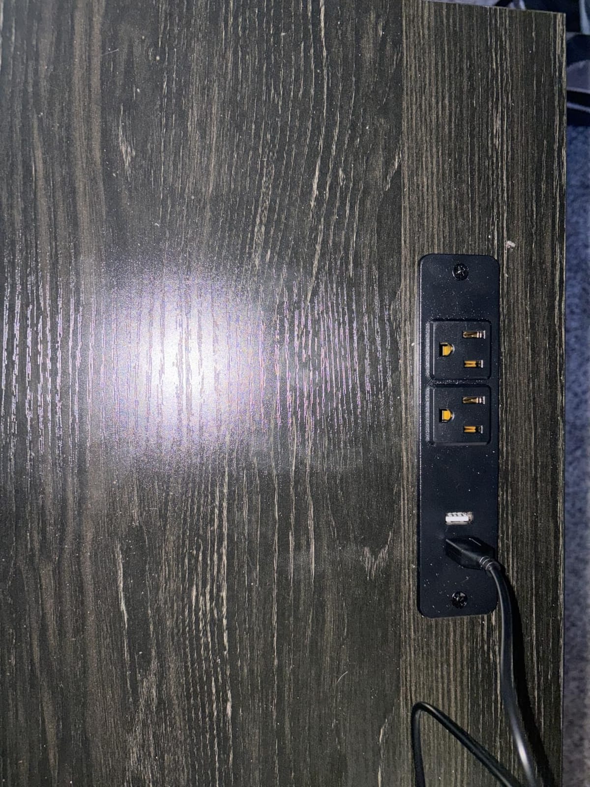 Furologee Nightstand Set of 2 with LED Lights, Charging Station, Black Oak customer photo 2