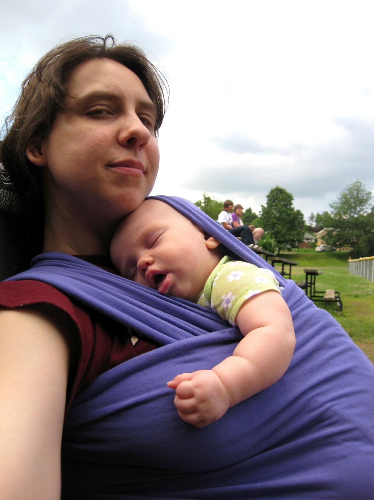 Boba Ring Sling Baby Carrier, Bamboo Linen, Newborn to Toddler, Pampas customer photo 1