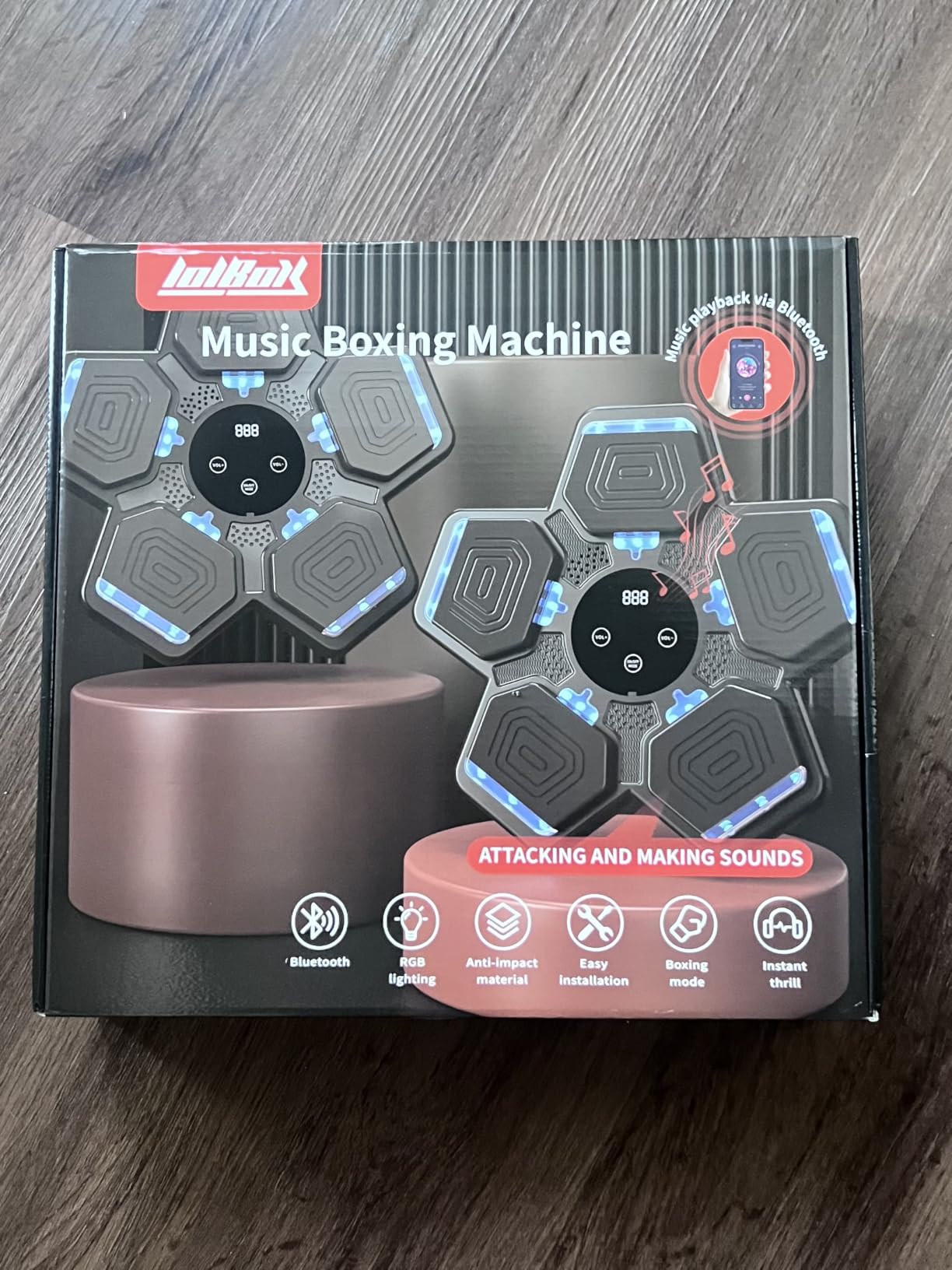 Music Boxing Machine, Wall Mounted Bluetooth Punching Pad with Gloves customer photo 2