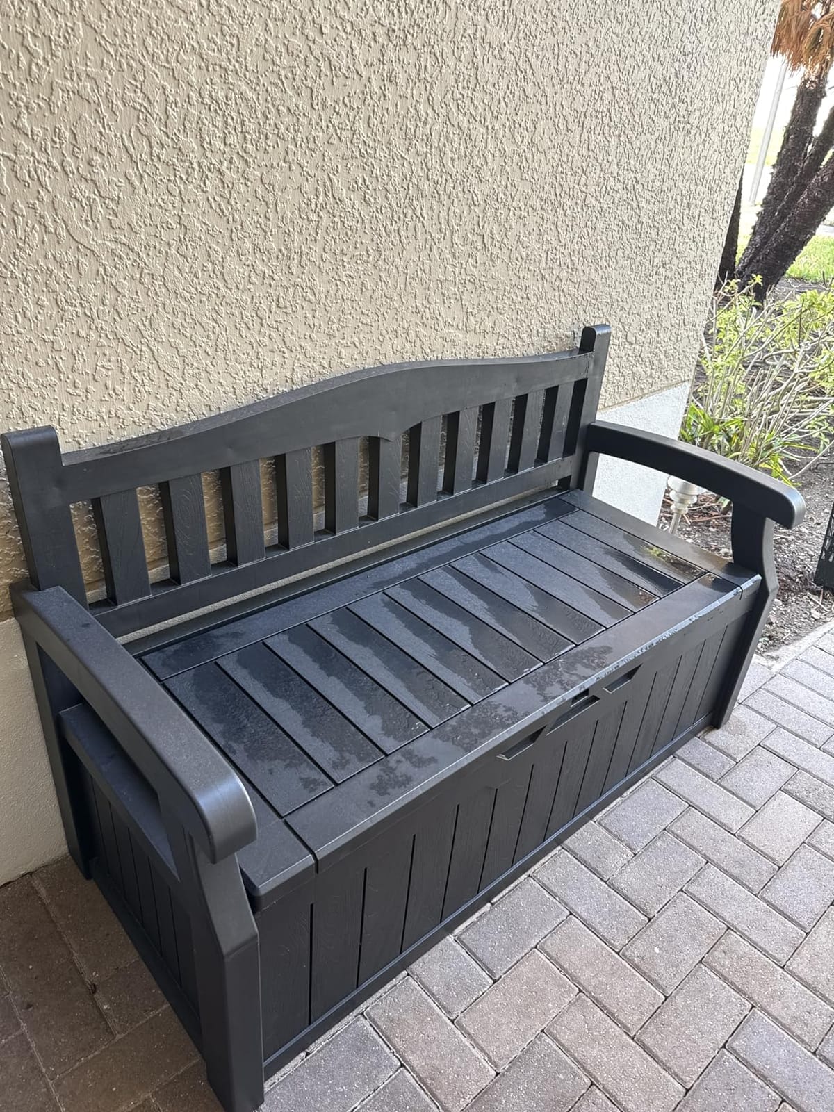 Devoko 80 Gallon Storage Bench Deck Box Waterproof&Lockable | Outdoor Benches for Patio Furniture, Garden Decor and Outdoor Seating for Cushions, Garden Tools and Pool Supplies customer photo 1