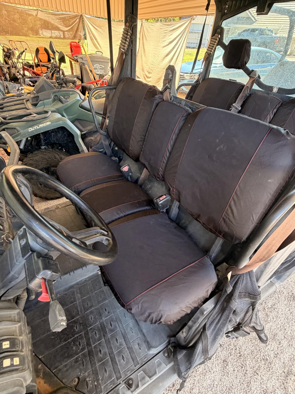 BORDAN UTV Seat Cover for Can Am Defender MAX 2018-2025/MAX DPS 2017-2025, Heavy Duty 1680D Waterproof Full Protection Outdoor Seat Cover Set(14 PCS) customer photo 2