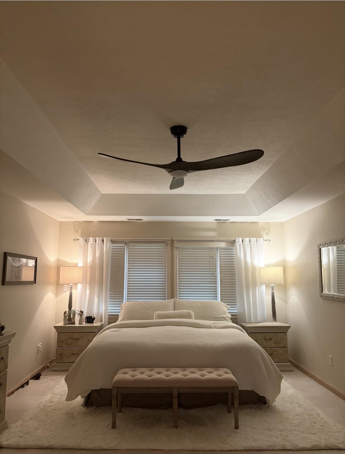 Haipeel 52 Inch Outdoor Ceiling Fan with Light and Remote, Solid Wood customer photo 1