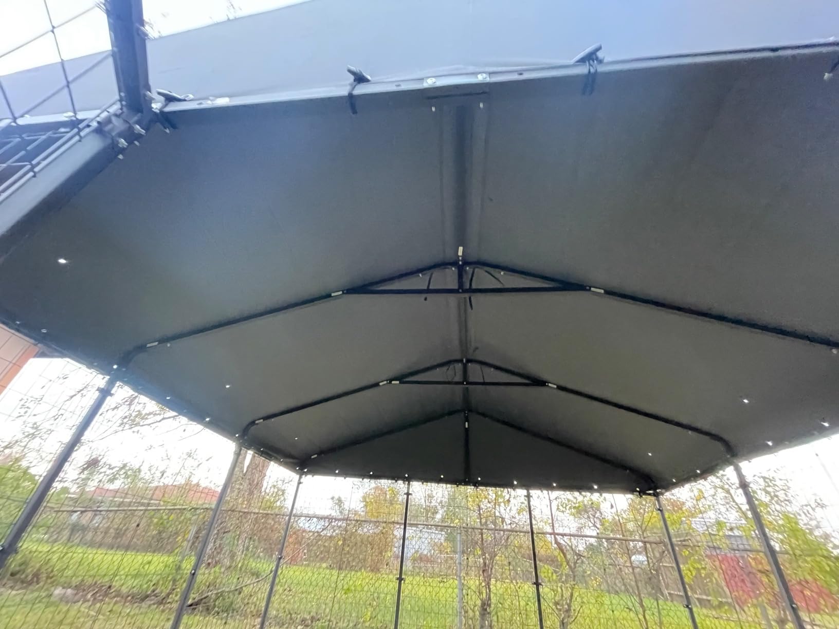 Gotland Dog Kennel Outdoor 10 x10 x6 FT, Dog Cage Outdoor for Medium/Large Dogs with Waterproof Roof Double Secure Locks Ground Spikes, All Weather Heavy Duty Dog Enclosure for Backyard Farm Ranch customer photo 1