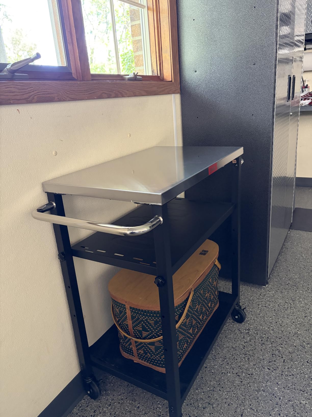 Feasto Outdoor Kitchen Island with Cabinet, 74” x 26” Rolling Grill Table | Grill Table with Stainless Steel Top for Pizza Oven& Griddles, Movable Bar Cart with Pull-Out Plate for Parties & Gathering customer photo 2