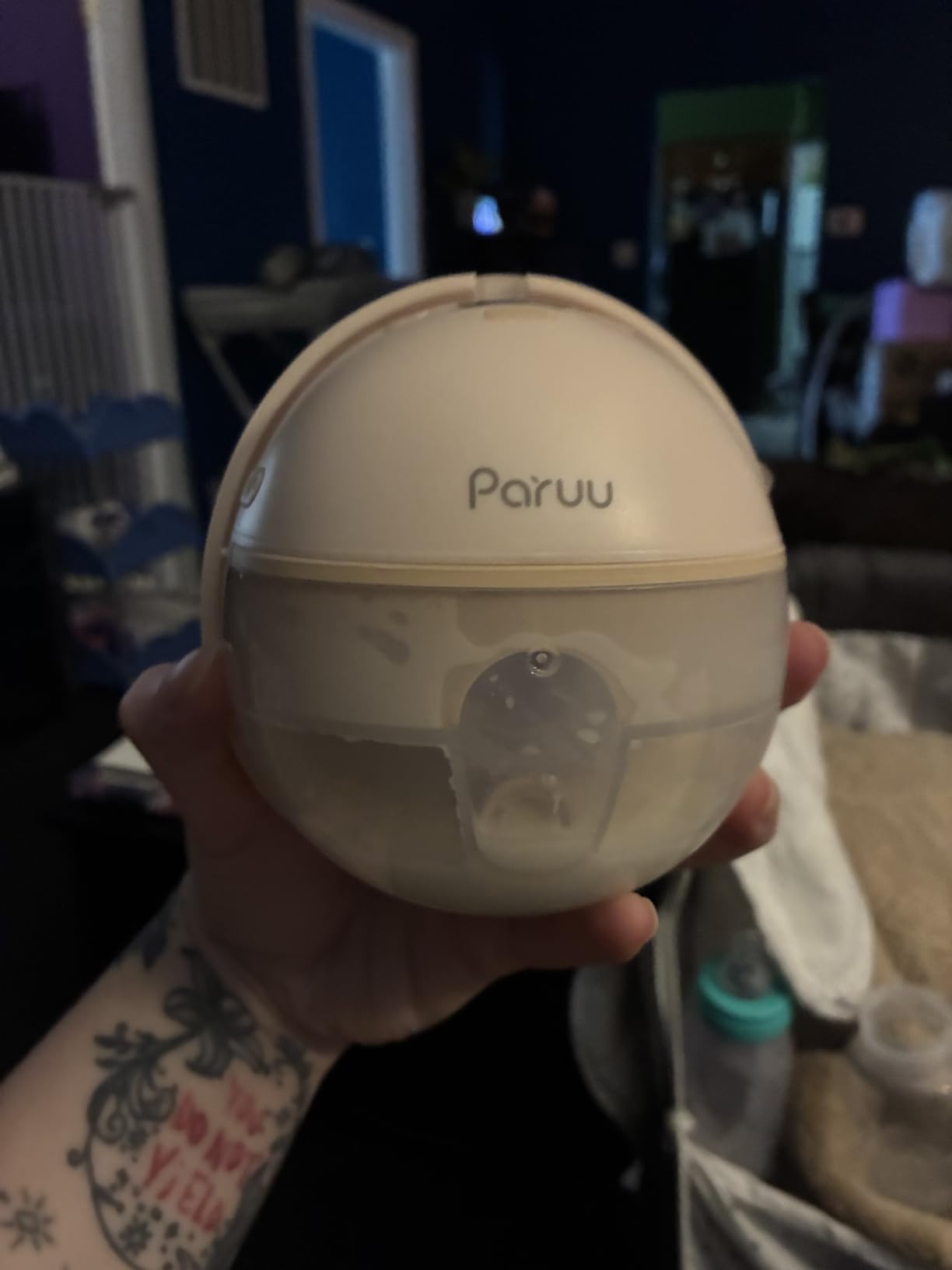 Paruu Hands Free Breast Pump P16, Wearable Breast Pump Electirc Portable with 4 Modes & 12 Levels, Max 309mmHg Strong Suction 19/21/24mm Flange Inserts Wearable Breastfeeding Pump, 2 Pack（Nude customer photo 2