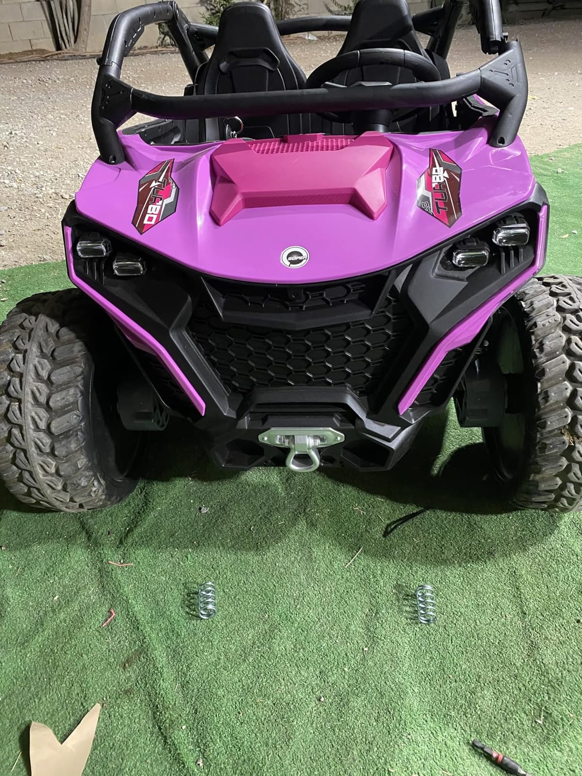 sopbost XL 24V Real 2 Seater Kids UTV Ride-On Car with Remote Control 4x4 4WD Electric Vehicle for Kids 3-8 to Drive, Bluetooth Music, 4 Spring Suspension, 21.85