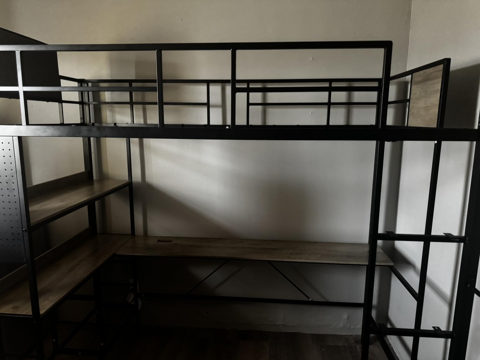 busyaeh Loft Bed Twin Size，Twin Loft Bed with Desk and 5 Drawer，LED Light customer photo 2